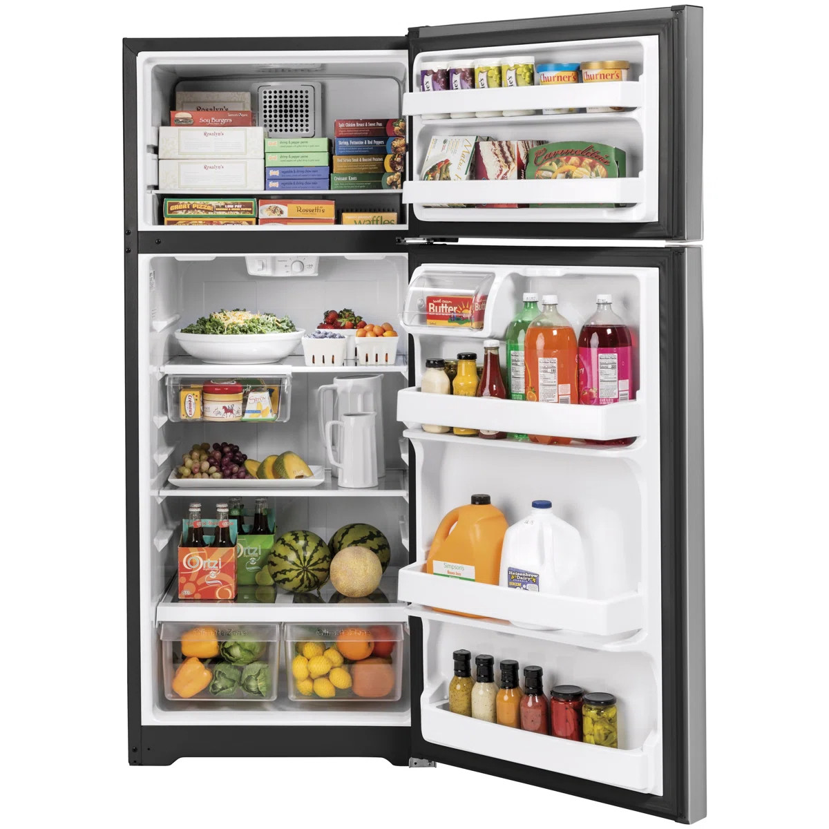 GE 28" 17.5 cu. ft. Top Freezer Refrigerator GTS18HYNRFS | Wayfair North America