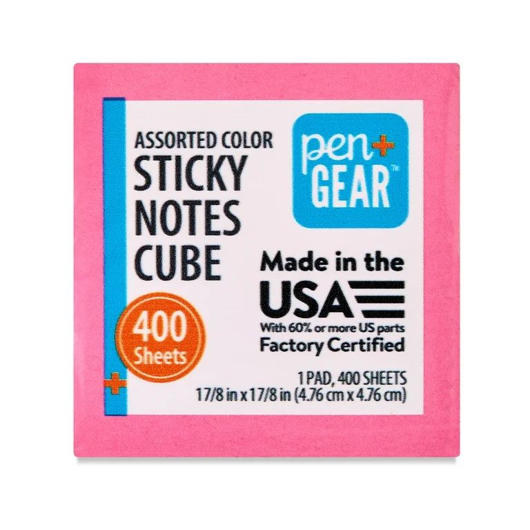 Pen+Gear Sticky Notes, 1.88" x 1.88", Multi-Color, 400 Sheets | Walmart (US)