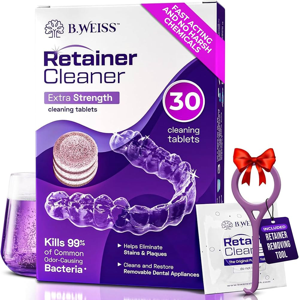 Retainer Cleaner Tablets, Invisalign Cleaner, Remove Stains, Odors & Plaque, Night Guard Cleaner,... | Amazon (US)