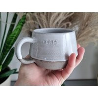 Personalized Mug, Handmade Customizable Pottery Mug With Custom Name, Stoneware & Minimalist Coffee Christmas Gift For Boyfriend | Etsy (US)