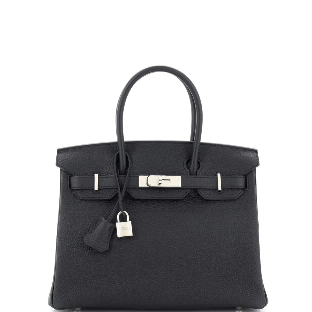 Birkin Handbag Noir Togo with Palladium Hardware 30 | Rebag