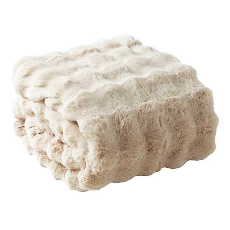 Neutral Bubble Faux Fur Throw Blanket, 60x80 | At Home