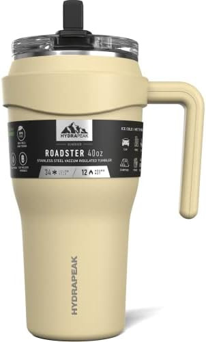 Hydrapeak Roadster 40oz Insulated Tumblers with 2-in-1 Straw and Sip Lid with Handle, Leak Proof ... | Amazon (US)