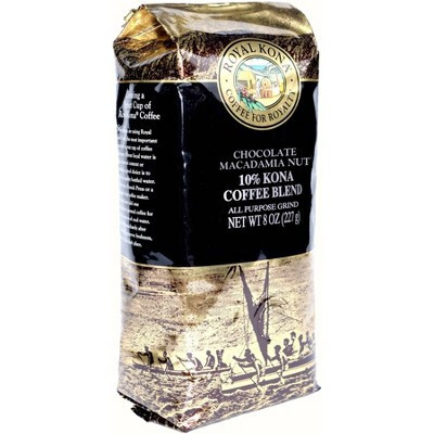 Royal Kona Chocolate Macadamia Nut Light Roast Ground Coffee - 8oz | Target