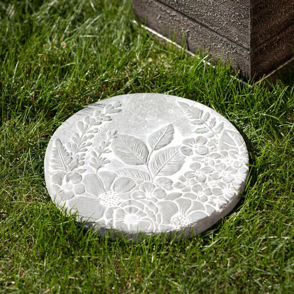 Sullivans 11" Floral Stepping Stone, Cement | Target