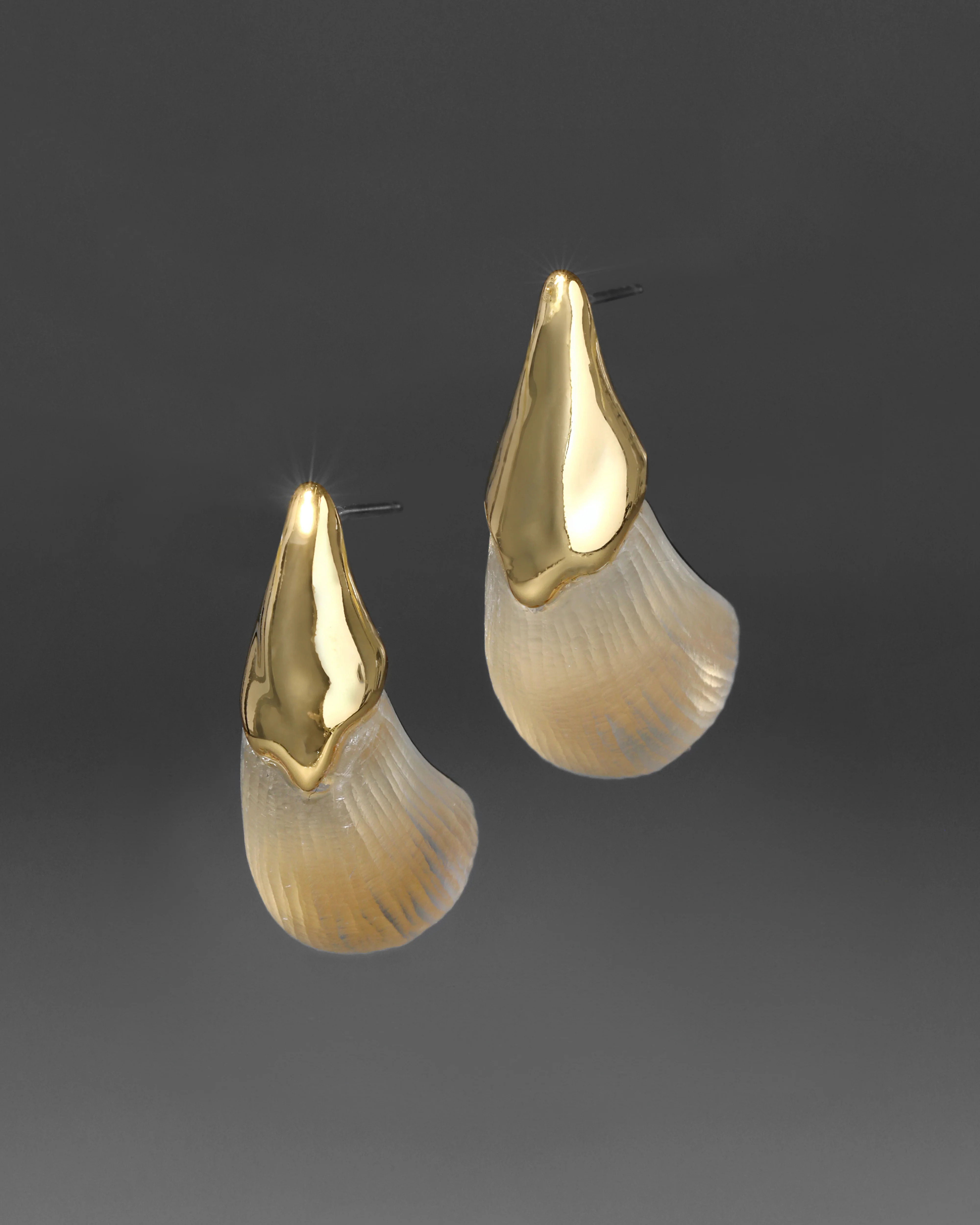 Gold Luminous Lucite Arched Small Post Earrings | Gold Arched Earrings | Alexis Bittar