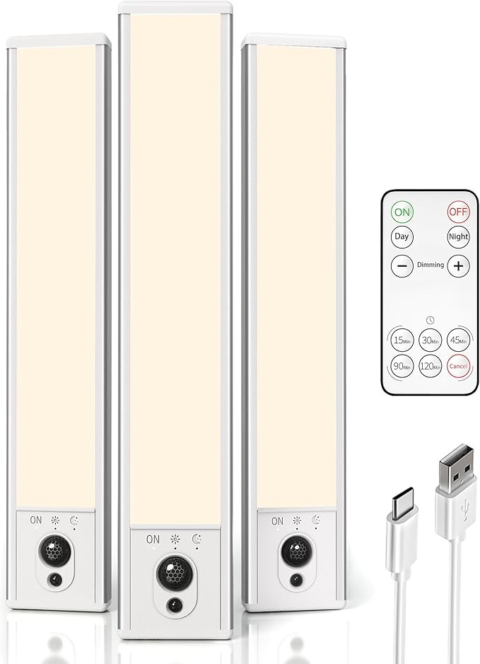EZVALO 3-Pack Under Cabinet Lighting, 2400mAh Motion Sensor Light, LED Closet Lights Wireless, 30... | Amazon (US)