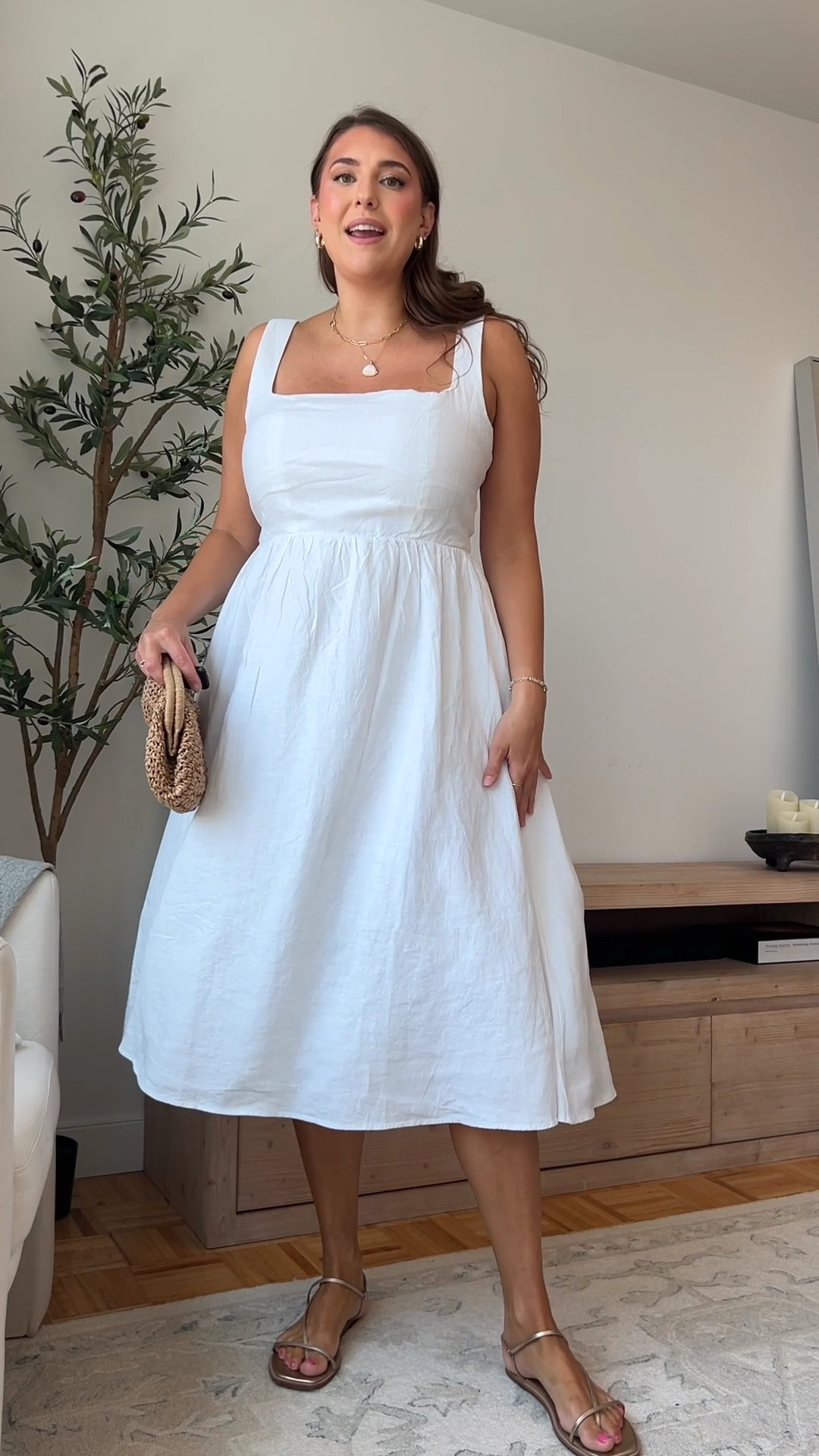 The white dress that makes summer easy

white midi dress, summer dress, linen look dress, vacation outfit, neutral sandals, classic summer style, effortless outfit, warm weather look

#LTKMidsize #LTKSeasonal #LTKootd