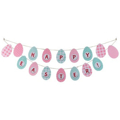 Northlight 70" Pastel Checkered and Striped "Happy Easter" Hanging Banner | Target