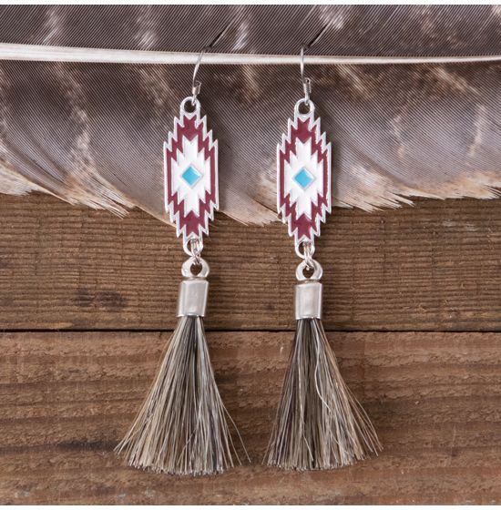 Taos Aztec Horsehair Earrings | Rod's Western Palace/ Country Grace
