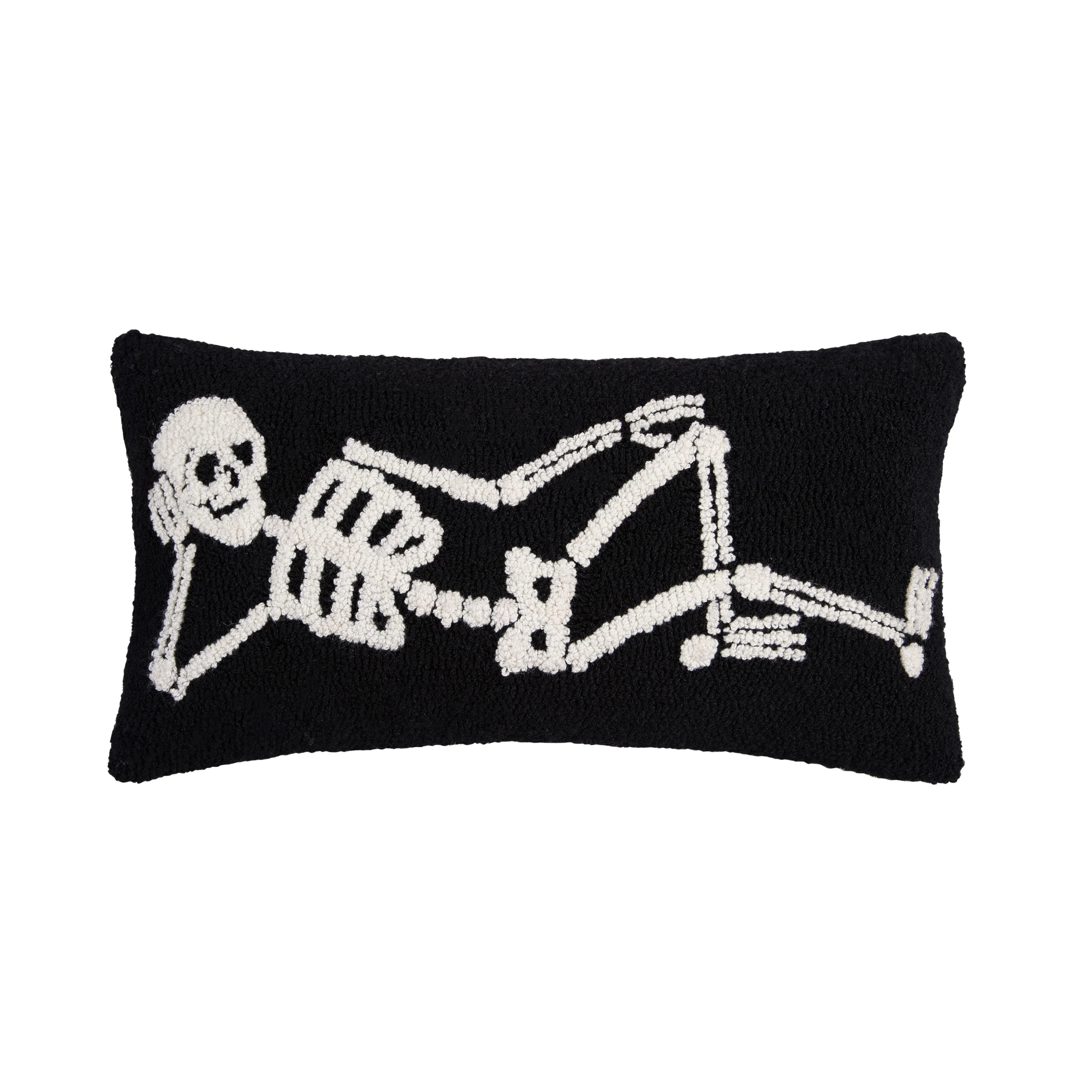 24" x 12" Relaxed Skeleton Hooked Throw Pillow | AllModern