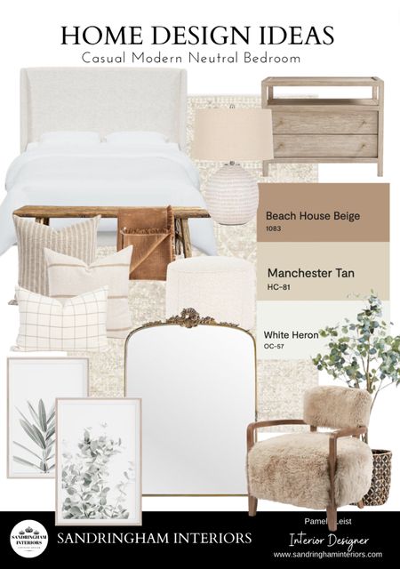 Casual Modern Neutral Bedroom Home Decor | Upholstered Bed | Wood Nightstands | Wood Bench | ceramic Table Lamp | Fur Accent Chair | vintage Mirror | Botanical Water Color Artwork | Paint combinations | Neutral Pillows | Throw Blanket | Neutral Rugs | Neutral Patterned Rugs

#LTKGiftGuide #LTKhome #LTKCyberWeek