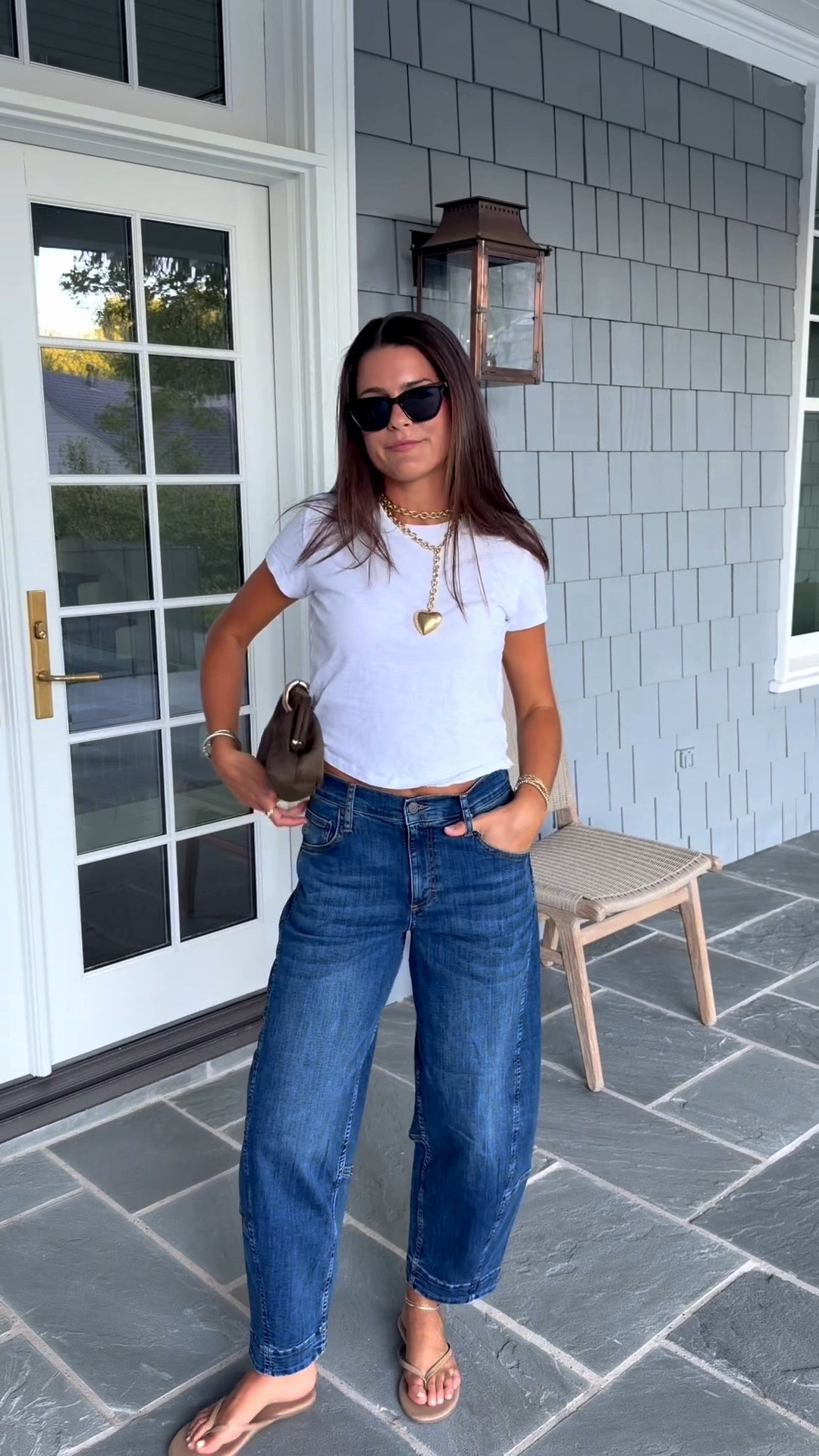 @Ruti the ultimate barrel leg jeans 2.0 in indigo! i’m a 5’5 / 5’6, size 26 & got these in a 6 regular - perfect fit! they alsocofme in petite & a long / tall 

@ASOS  top shop clutch with gold hardware   @Roxanne Assoulin  gold puffy heart necklace 
 @SKIMS shrunken tshirt @TKEES sandals @Le Specs unfaithful black sunglasses  



#everydayoutfits #barreljeans #casualootd #falloutfits
travel outfit, back to college, back to school,
mom outfit, everyday essentials, capsule wardrobe, airport outfit

Teacher outfits,
Fall outfits women, Travel outfits

#LTKCon #LTKSeasonal #LTKgrwm #LTKootd #LTKTall #LTKTravel