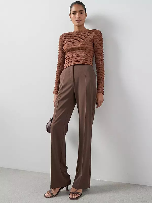 V by Very Clean Trouser - Brown | Very (UK)