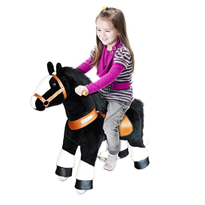 PonyCycle Official Ride On Black Horse With White Hoof No Battery No Electricity Mechanical Horse Wh | Amazon (US)