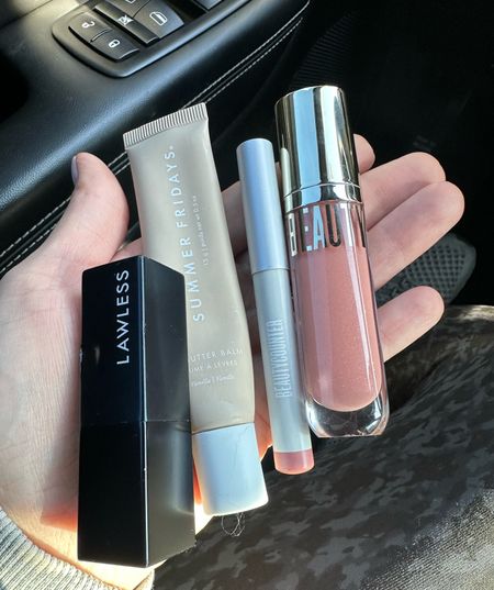 liner: beautycounter pink blossom
lipstick: lawless Annie 
gloss: beautycounter bare shimmer 

clear balm: summer Fridays vanilla or mint 

#LTKbeauty #LTKfindsunder50 #LTKstyletip