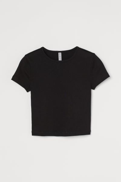 Geripptes Cropped Shirt | H&M (DE, AT, CH, DK, NL, NO, FI)