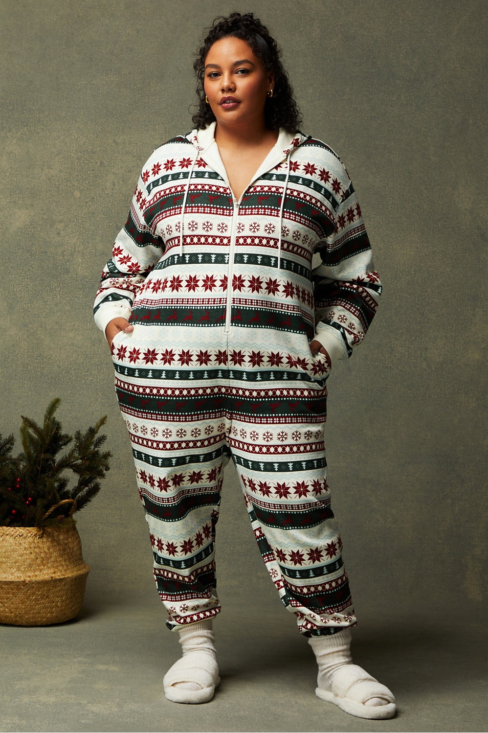 Cozy Fleece Hooded Onesie | Fabletics - North America