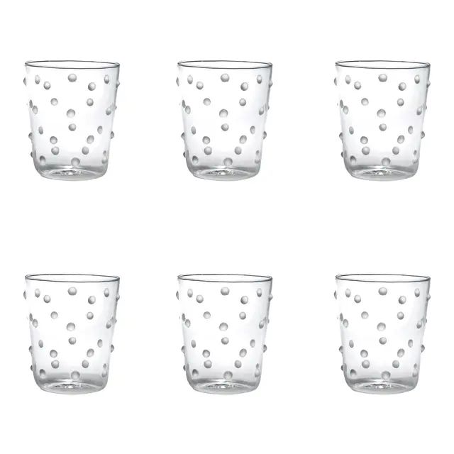 Party Tumbler in White Dots - Set of 6 | Chairish