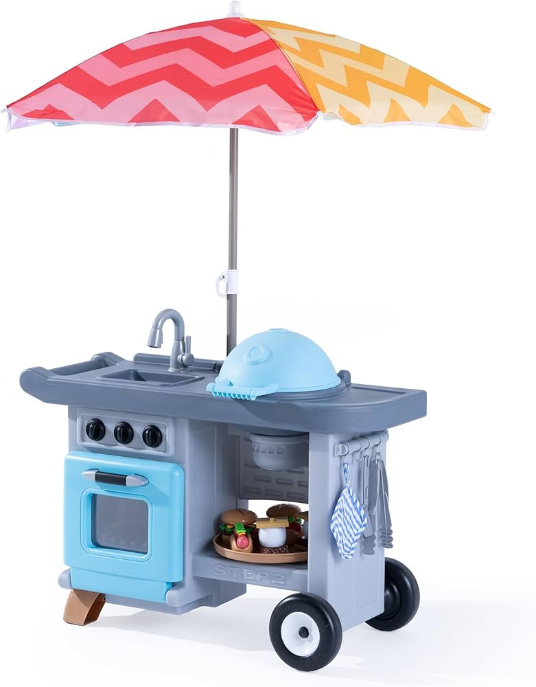 Step2 Grill & Go BBQ Cart with Lights and Sounds for Kids, Play Toy for Toddlers Ages 3+ Years Ol... | Amazon (US)