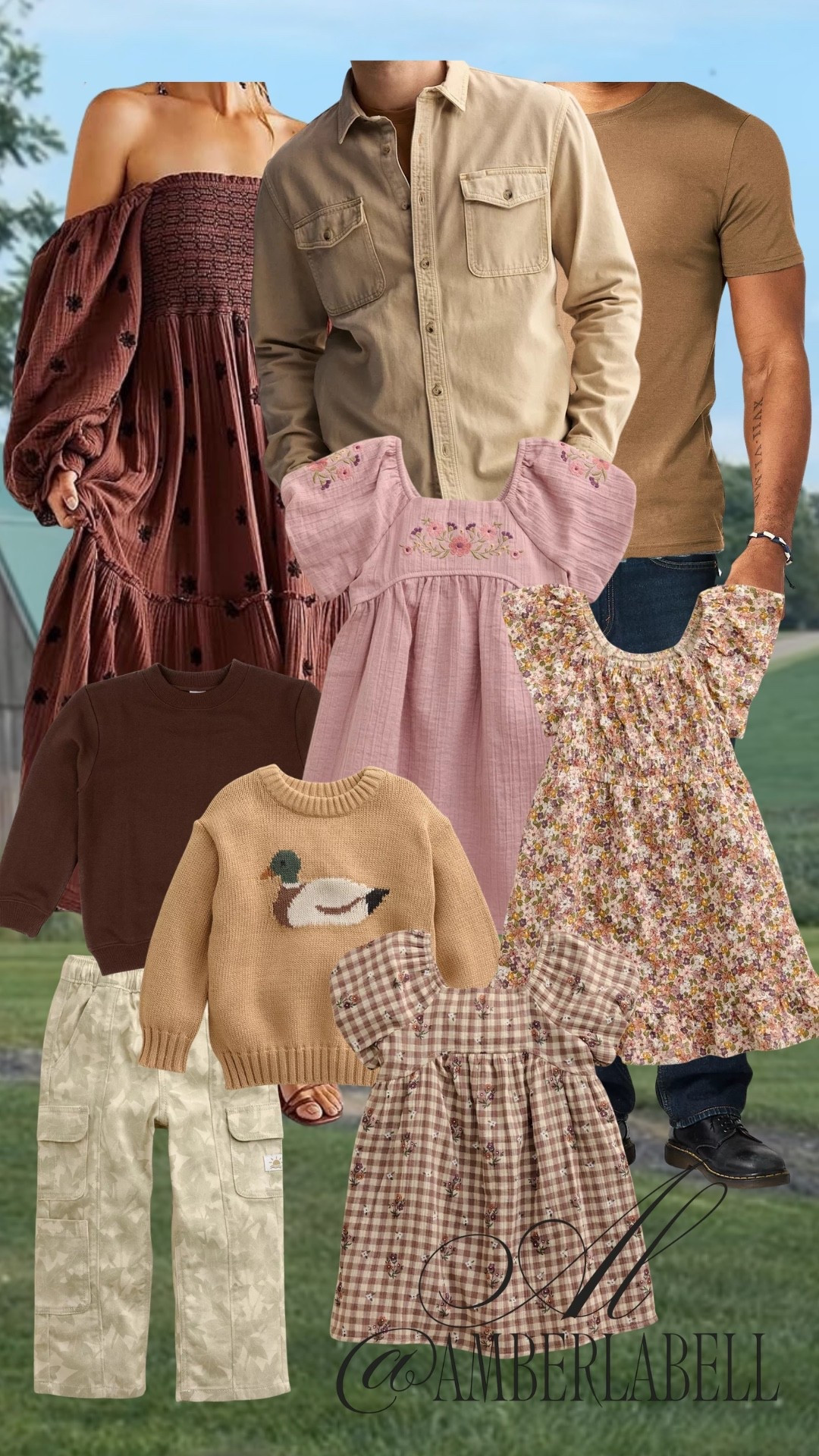 Fall family photo outfits! Amazon Dress for mom + Kohl’s Men’s jacket, t-shirt, jeans for dad, organic kids girls dresses, toddler girl floral checkered + boy brown crew neck and mallard sweater with camo cargo pants

#LTKmomlife #LTKMens #LTKSeasonal
