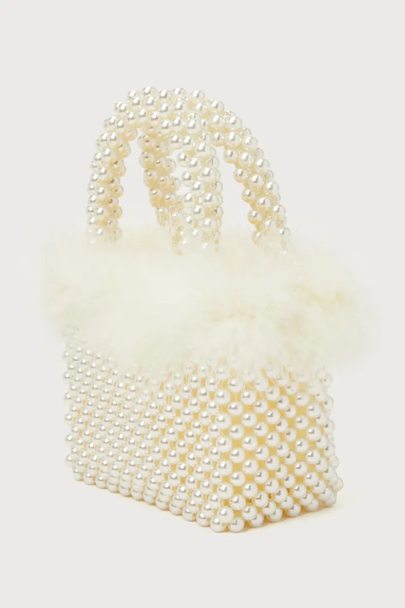 The Right Fluff Ivory Pearl Feather Handbag | Lulus