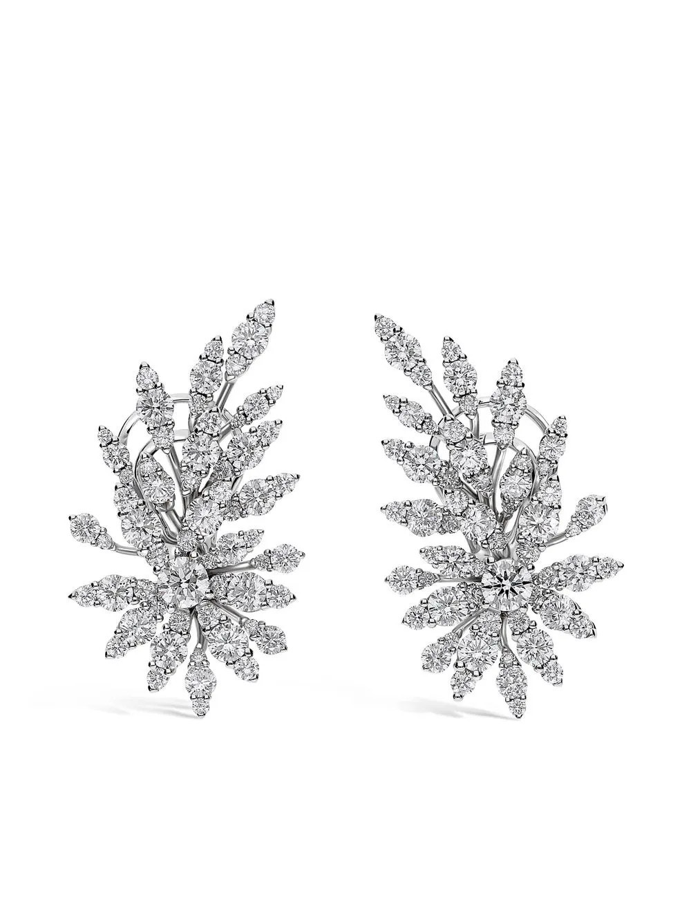 LEO PIZZO 18kt white gold Flame diamond earrings - Silver | Farfetch Global