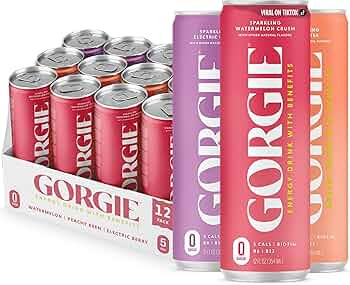 GORGIE Original Variety, Sugar-Free Natural Energy Drink Sparkling, Healthy Energy Drinks - Green... | Amazon (US)