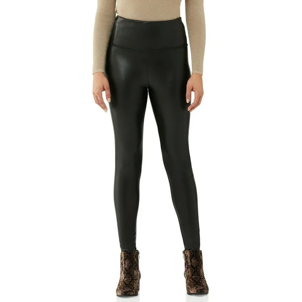 Scoop Women's Vegan Leather Leggings with 4-Way Stretch | Walmart (US)