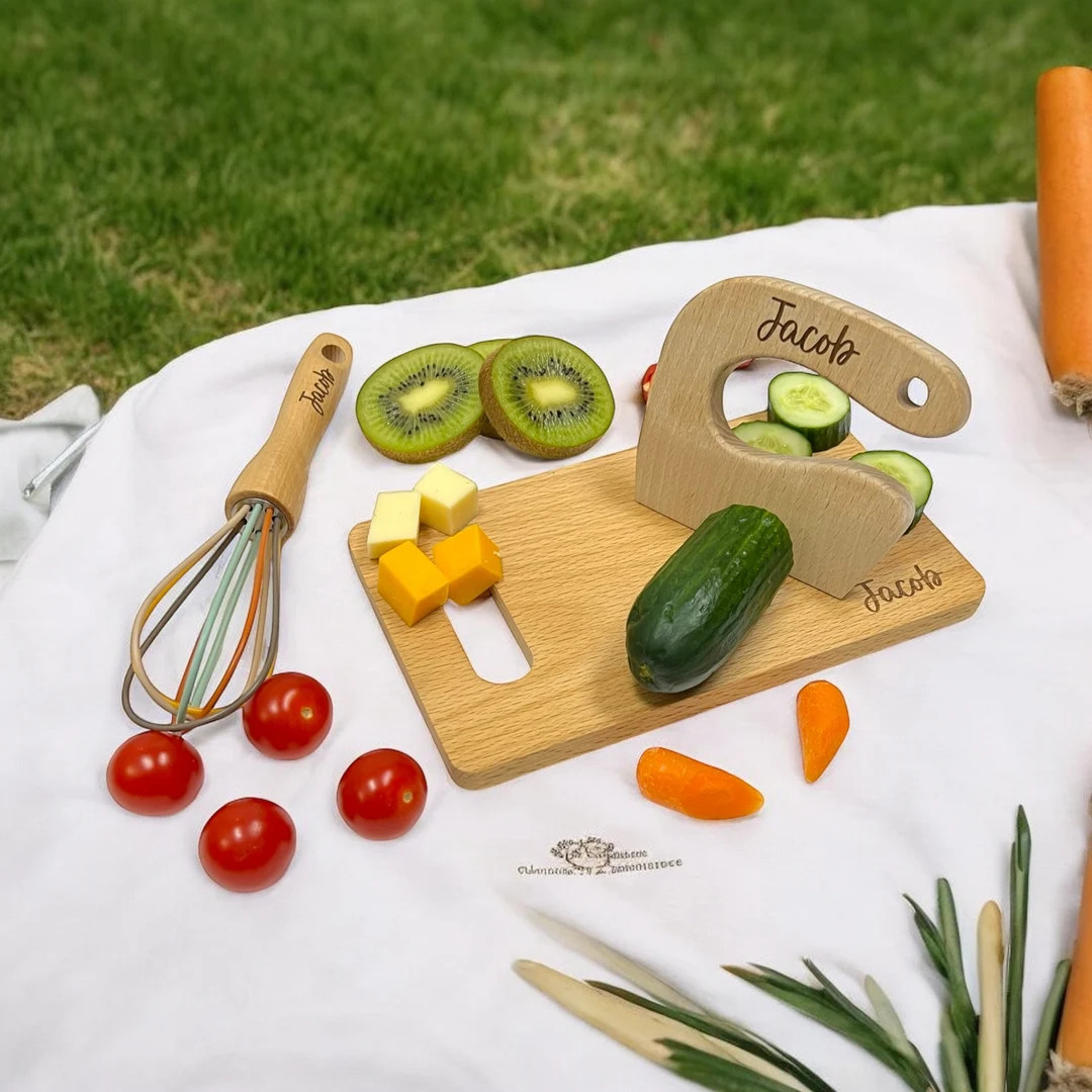 Personalized Montessori Toys, Christmas Day Gifts Safe Wooden Knife for Kids, Children's Utensil ... | Etsy (US)