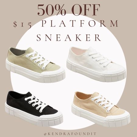 🚨This is not a drill! 🚨 The Target platform sneaker that I shared a few weeks ago is now 50% off! That means they are only $15! 👟

These sneakers would be perfect for fall 2022; they come in white, olive, black, and tan, and have a ribbed platform (DROOL). Target shoes are both affordable and stylish, and these sneakers are on point for fall 2022 fashion. If you’re looking for affordable canvas sneakers, these are it! 

#targetfinds #target #targetfashion #targetstyle #targeshoes #sneakers #shoes #target #targetmusthaves #platform #fall2022 #lookforless #runningshoes #ootd #wiw #wiwn. Lace-Up Canvas Sneakers from Mad Love. Target finds. Target must haves. Target shoes. Target fashion. Target style. White canvas sneakers. Platform sneakers. Affordable fashion. Fall 2022 fashion ideas. Target dupes. White canvas sneakers. White platform sneakers. Outfit of the day. Comfortable shoes. Target sale. Target Black Friday deals. 

#LTKsalealert #LTKstyletip #LTKunder50
