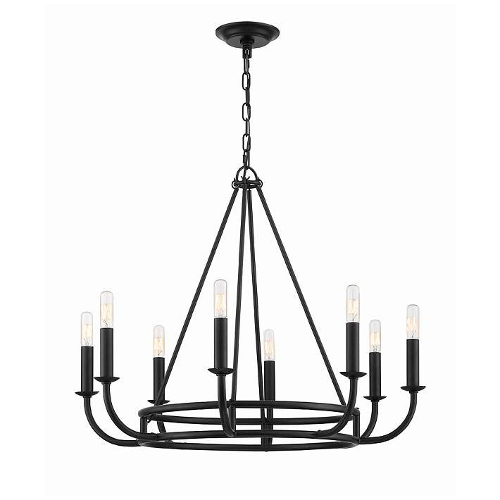 Bailey 8 Light Matte Black Chandelier | Lamps Plus