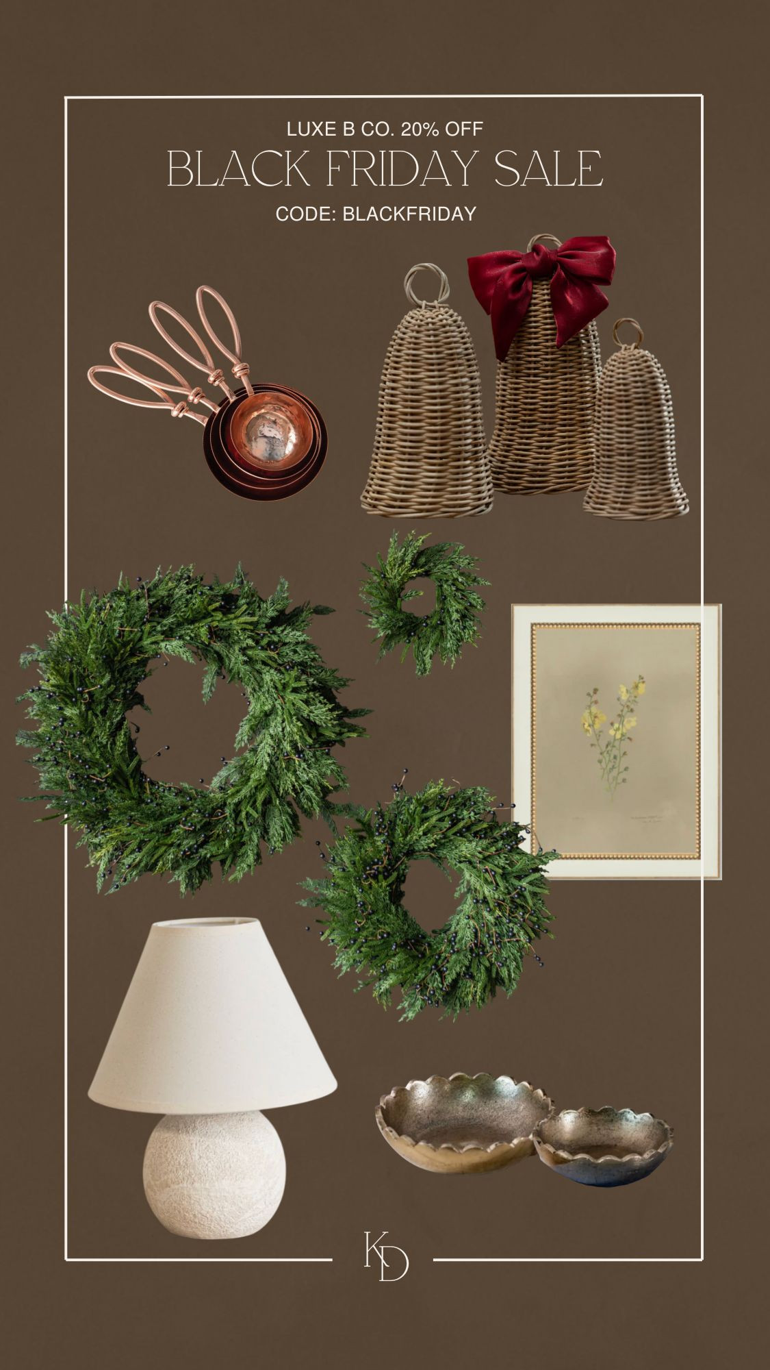 Luxe B Co. Black Friday Sale! Code: BLACKFRIDAY 

Amazing Christmas decor that is 20% off! Wreaths and garlands, stock up now on Christmas must have items for the home. 

#christmasgarland #christmaswreath #christmasdecor #holidayhome #vintagehomefinds #vintagedecor #canadianhomefinds #christmasdecorations #christmasbow #christmasstocking #christmasgiftideas #homebodygifts #giftsforher #homedecor  

 #LTKHoliday #LTKHome #LTKSaleAlert