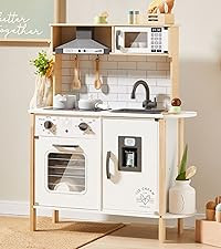 Tiny Land Play Kitchen for Kids with Enhanced Storage – Modern Toddler Kitchen Playset with Sto... | Amazon (US)