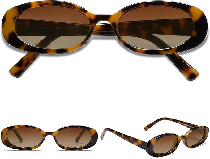 Vanlinker Polarized Retro Oval Sunglasses for Women and Men Small 90s Style VL9580 | Amazon (US)