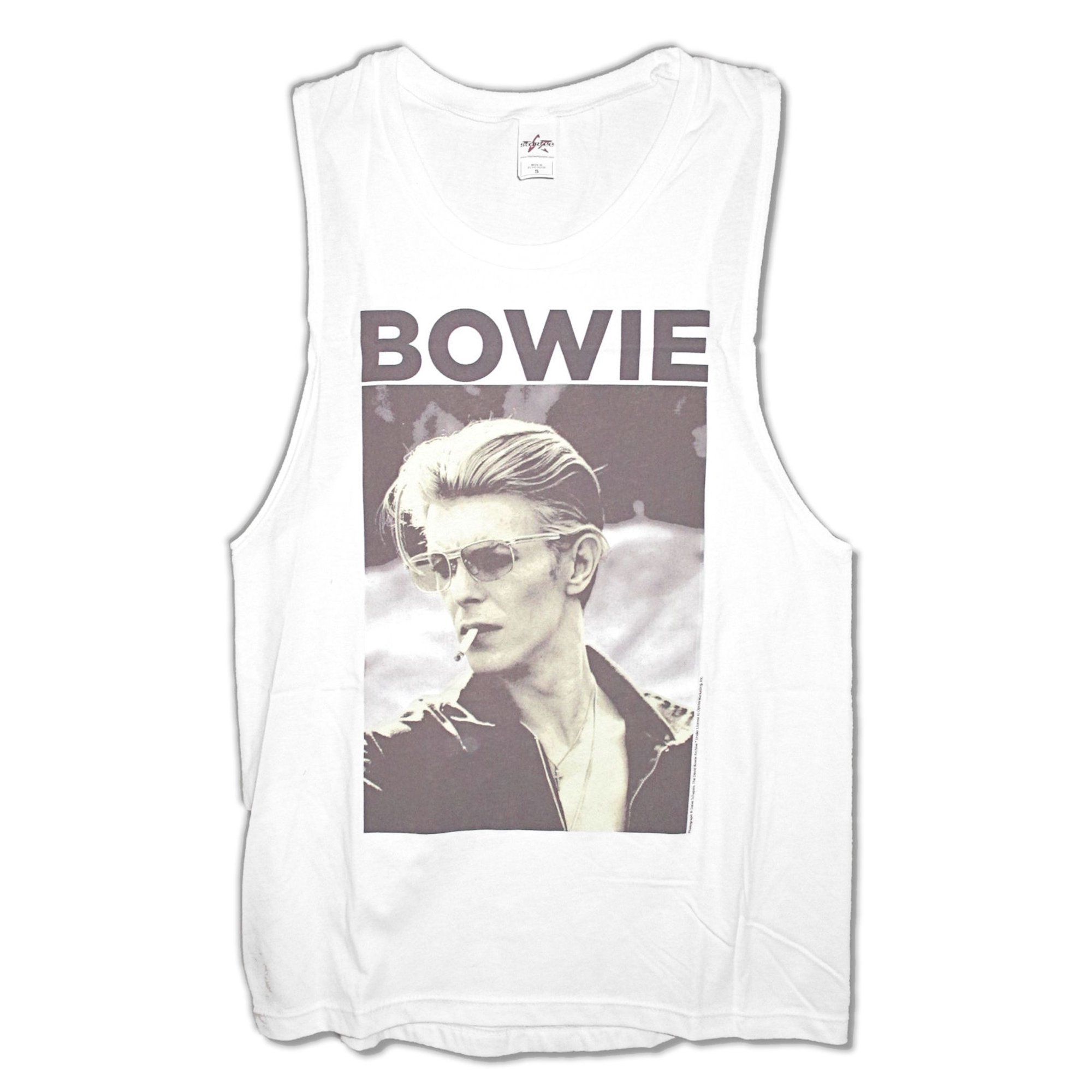 David Bowie Smoking Adult White Muscle Tank Top Shirt | Walmart (US)