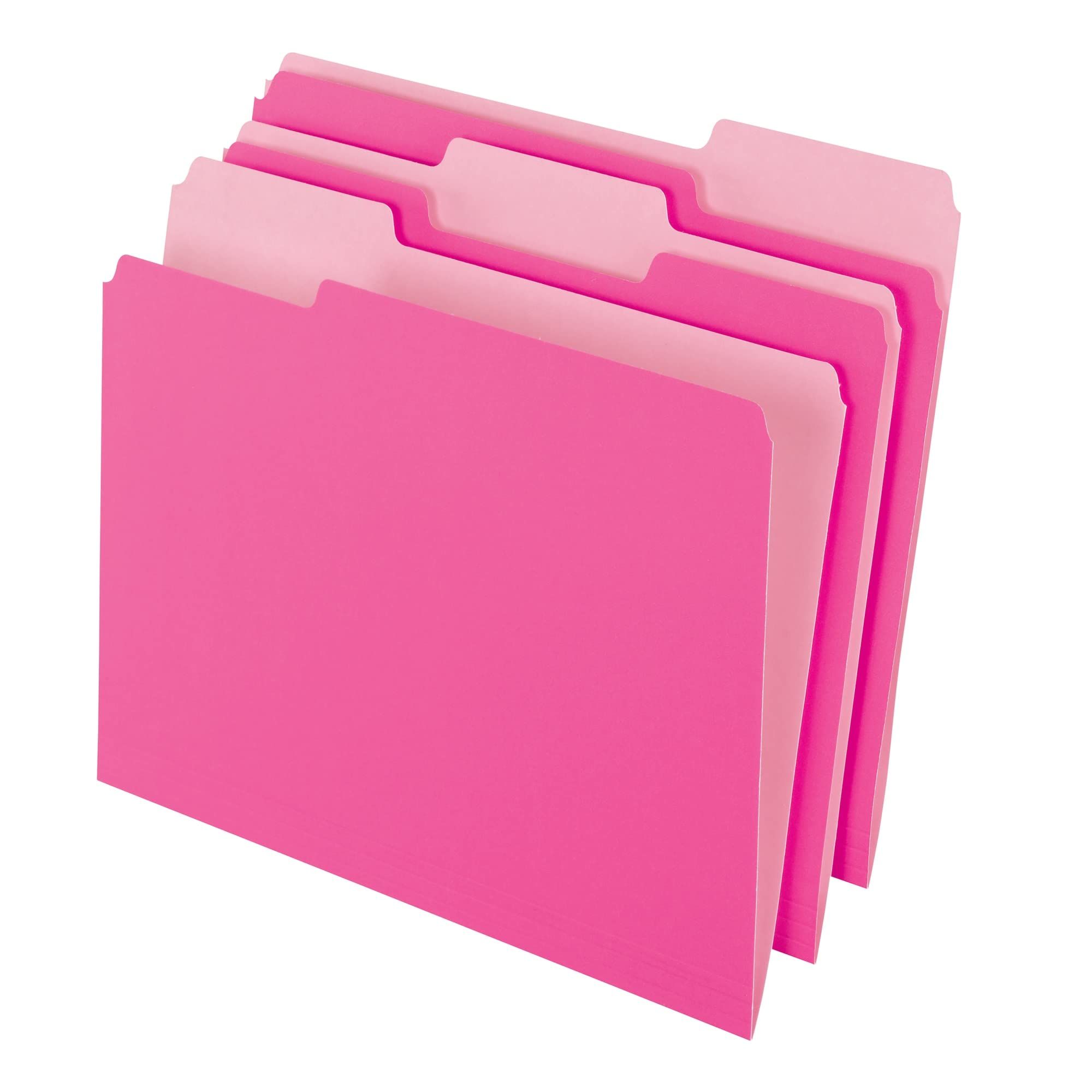 Office Depot Two-Tone Color File Folders, 1/3 Tab Cut, Letter Size, Pink, Box Of 100, OD152 1/3 PIN | Amazon (US)