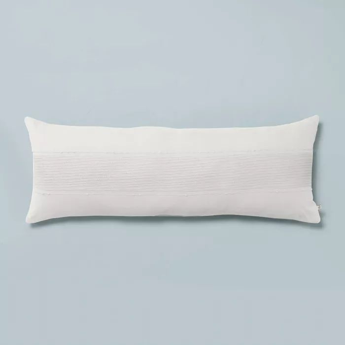 16" x 42" Slub Center Stripe Oversized Lumbar Bed Pillow - Hearth & Hand™ with Magnolia | Target