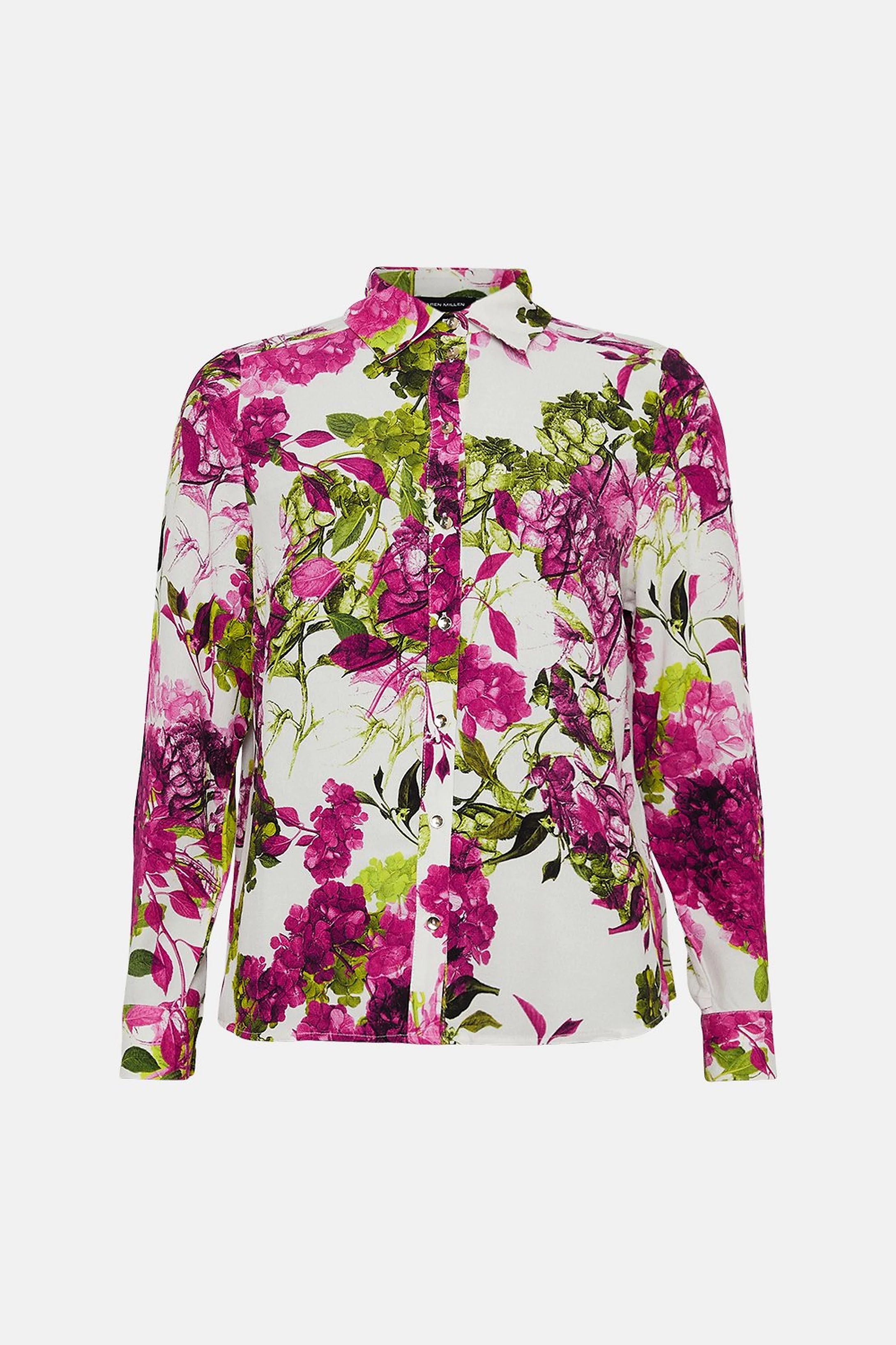 Floral Woven Shirt | Karen Millen US