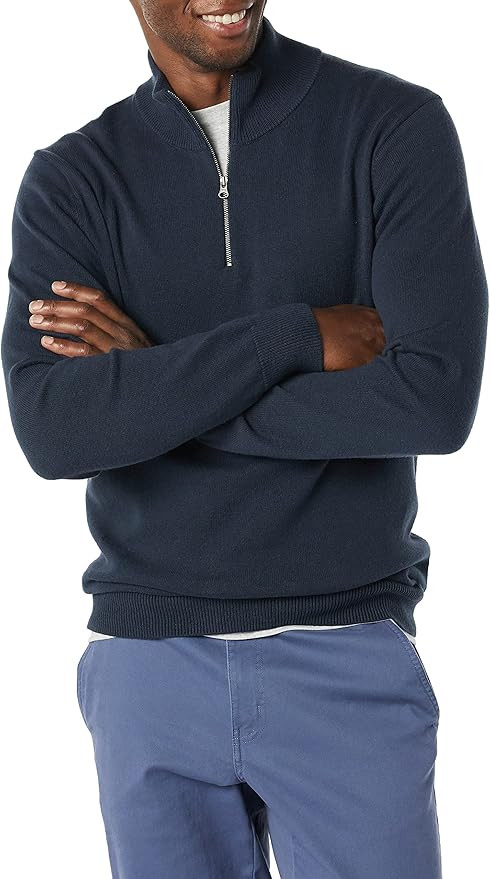 Amazon Essentials Men's 100% Cotton Quarter-Zip Sweater | Amazon (US)