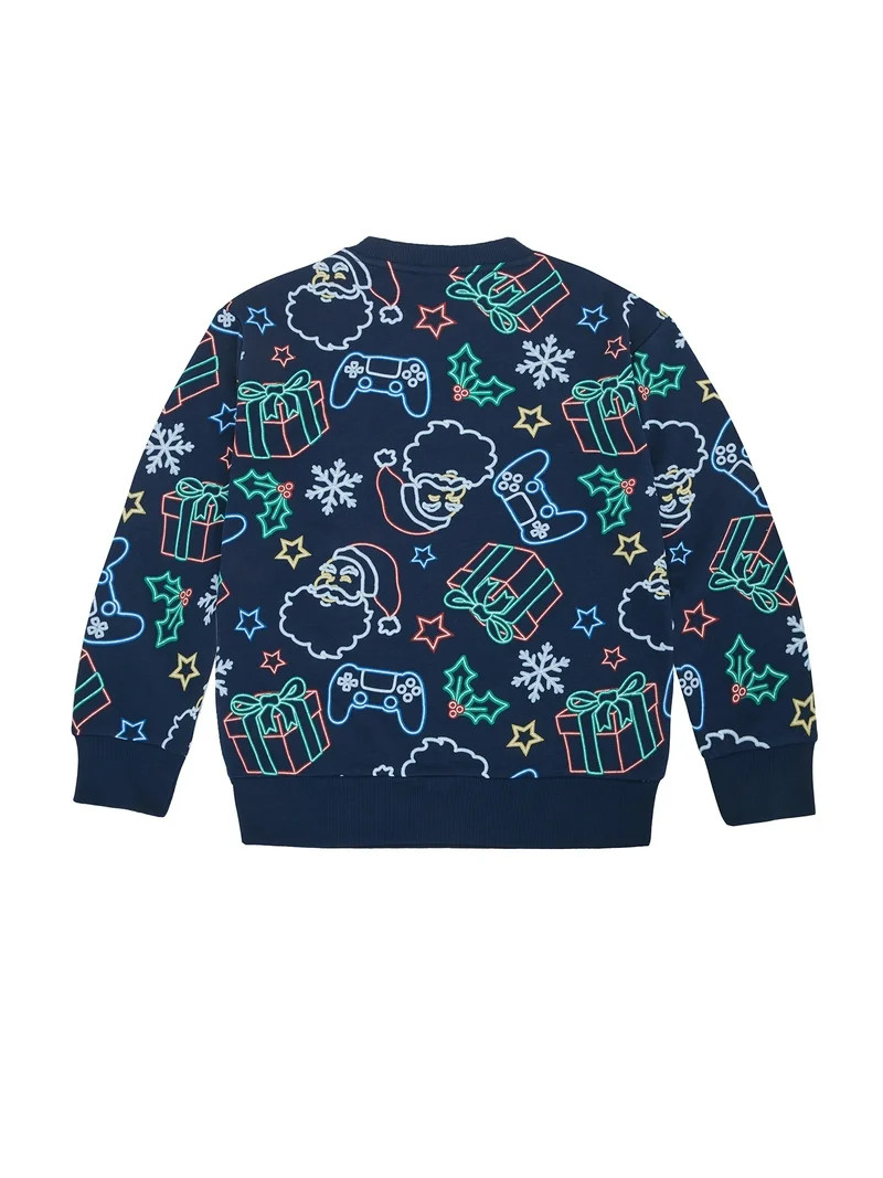Holiday Time Boys Christmas Sweatshirt, Sizes 4-18 & Plus | Walmart (US)