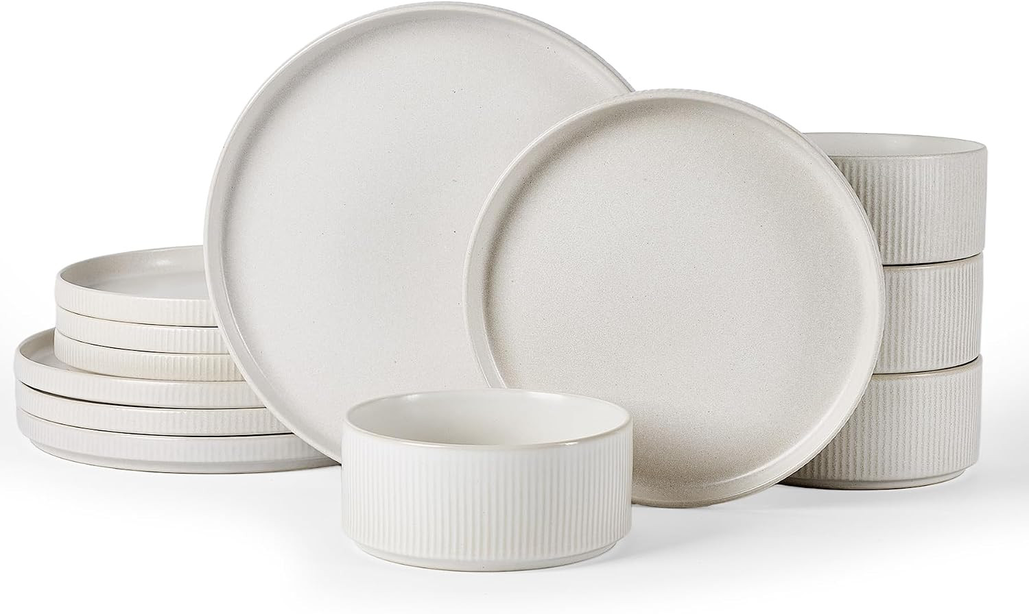 Famiware Star Stoneware Dinnerware Set, Reactive Glaze Plates & Bowls for 4 | Amazon (US)