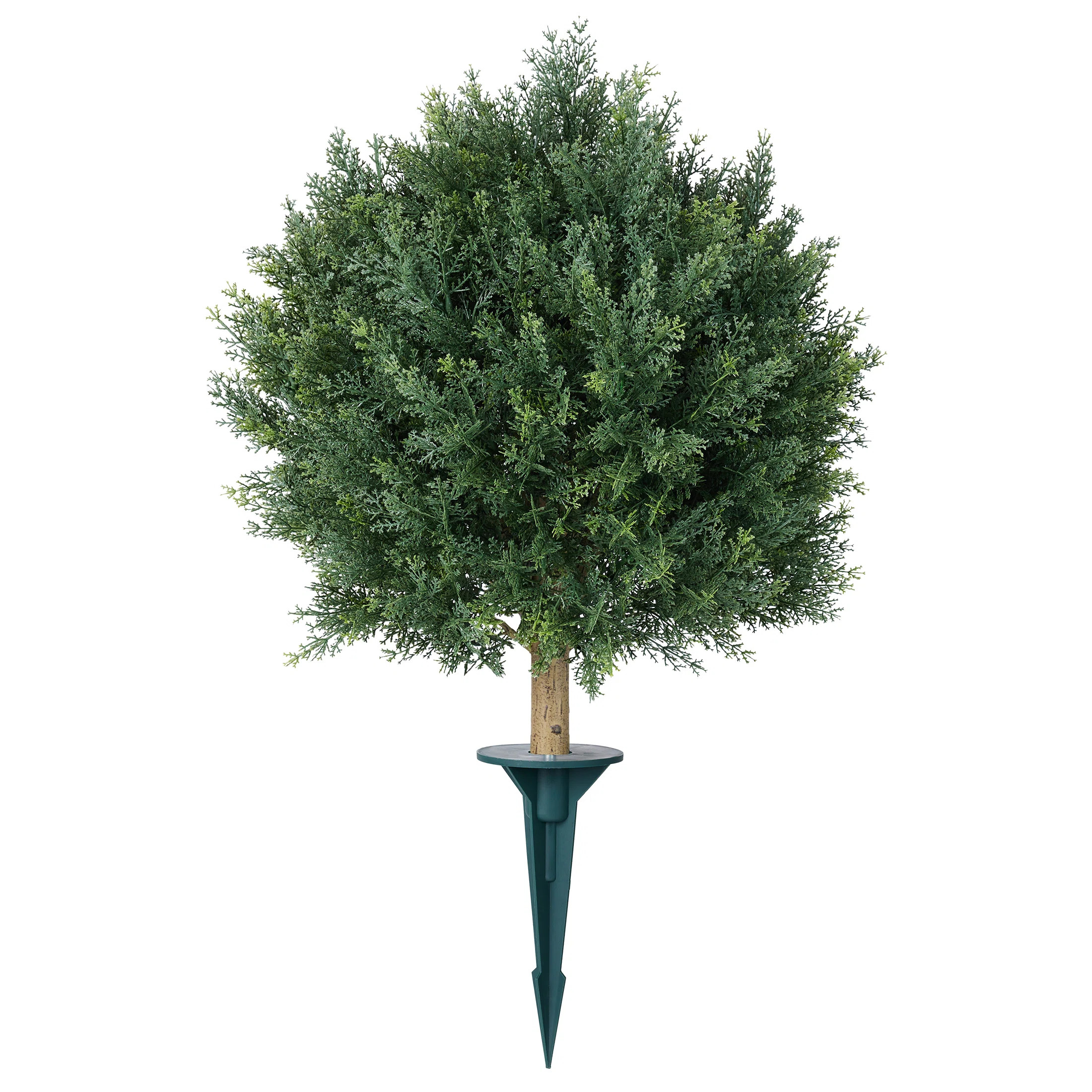 Artificial Cedar Topiary Ball Trees, UV Resistant Ground Spike Faux Cypress, Dense Evergreen Ball... | Wayfair North America