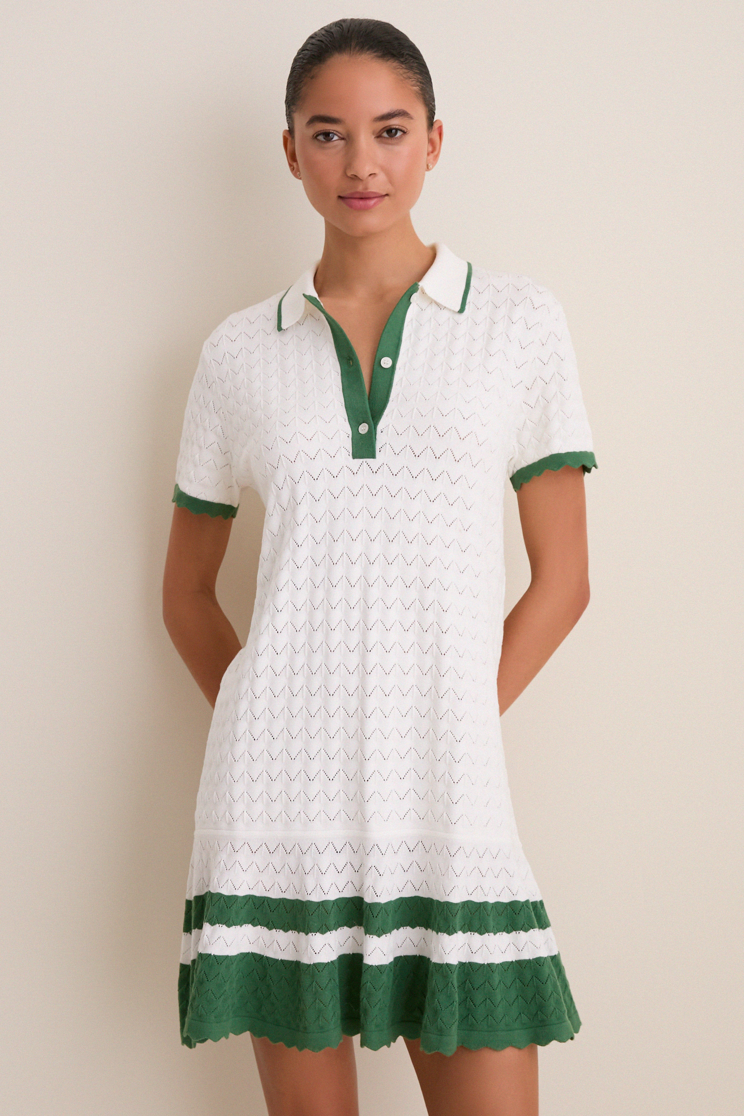 White May Sweater Polo Dress | Tuckernuck (US)