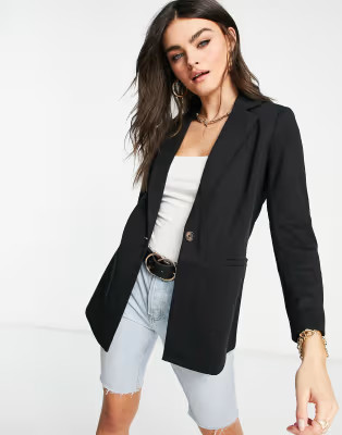 Y.A.S jersey blazer in black | ASOS (Global)