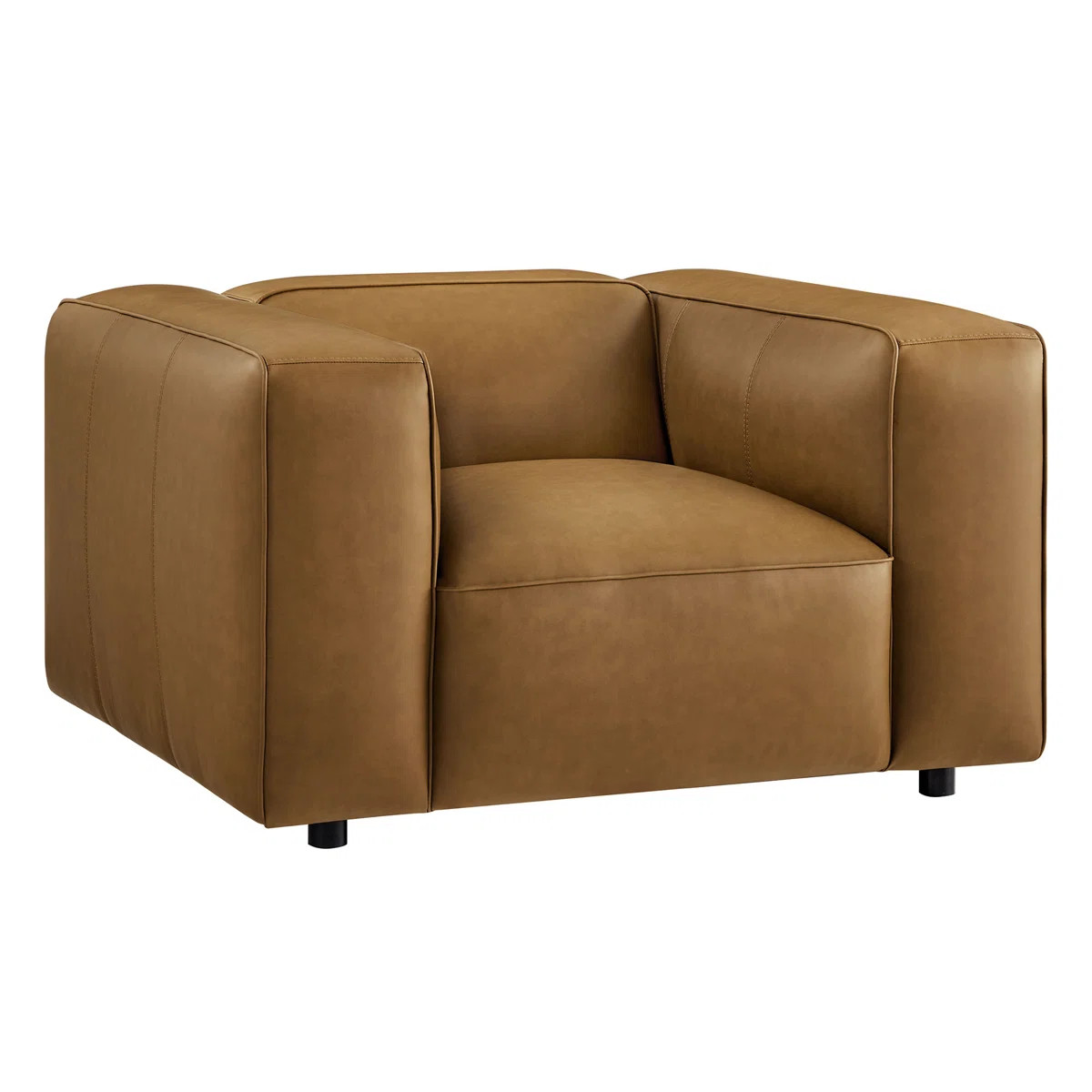 Auren Upholstered Vegan Leather Modular Armchair | Wayfair North America