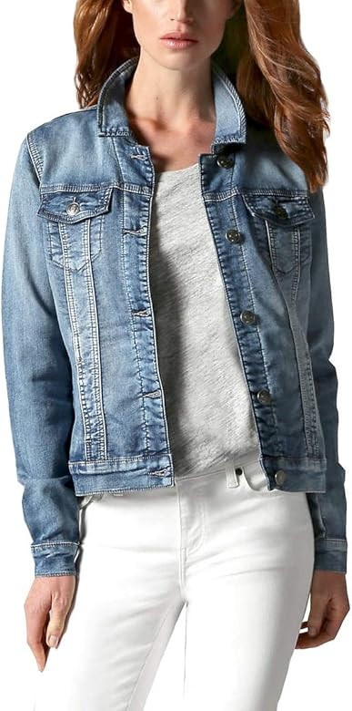 Women's Knit Stretch Denim Jean Jacket | Amazon (US)