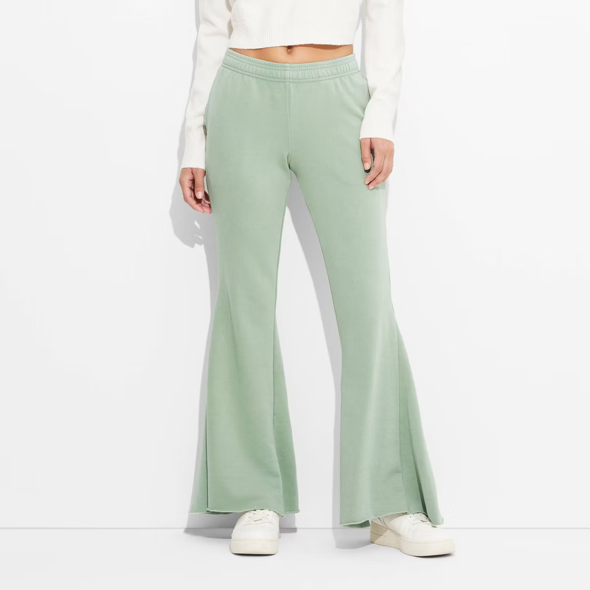 Women's Mid-Rise Washed Extreme Flare Sweatpants - Wild Fable™ | Target