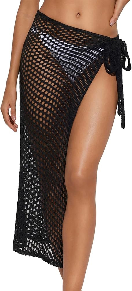 Women's Sarong Crochet Cover Ups Skirt Long Swim Cover Ups Skirt Bikini Bathing Suits Wraps for S... | Amazon (US)