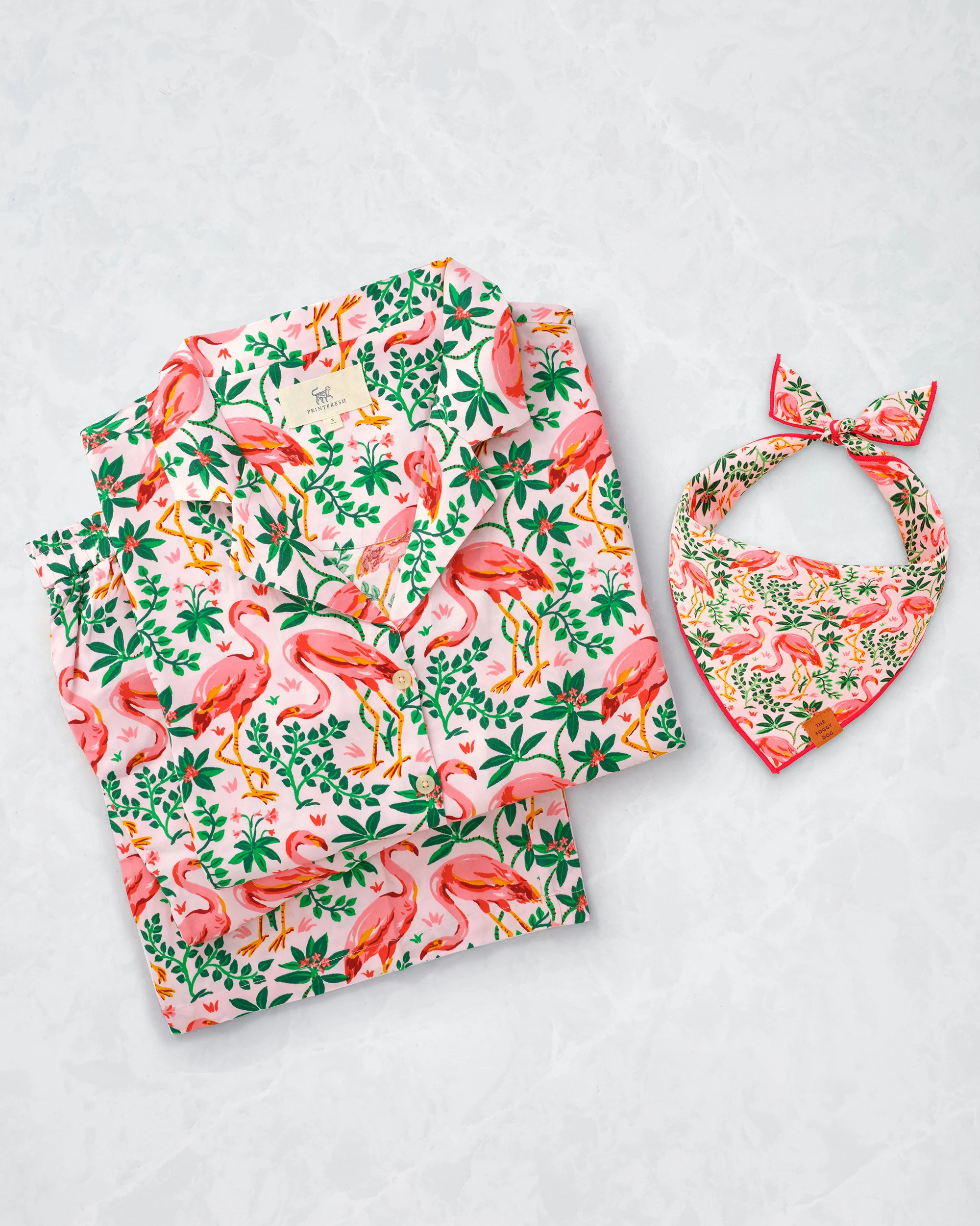 PF x The Foggy Dog Flock of Flamingos - Wildest Dreams Set & Dog Banda | Printfresh